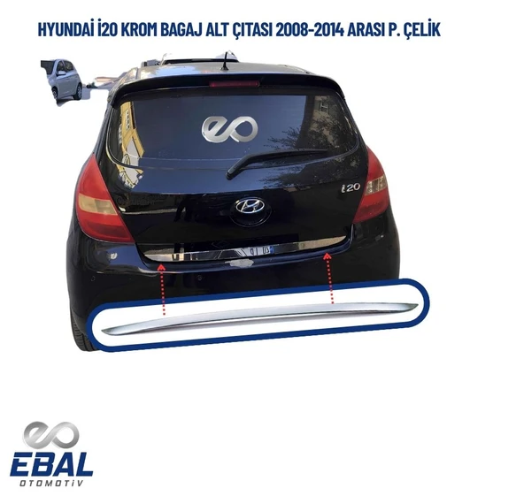 Hyundai i20 Krom Bagaj Alt Çıtası 2008-2014 Arası P. Çelik ürün görseli 1