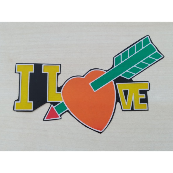 I LOVE YOU STİCKER 12x6cm (TANE FİYATI) SENİ SEVİYORUM, I LOVE YOU ETİKETİ - I LOVE YOU ÇIKARTMASI ürün görseli 1