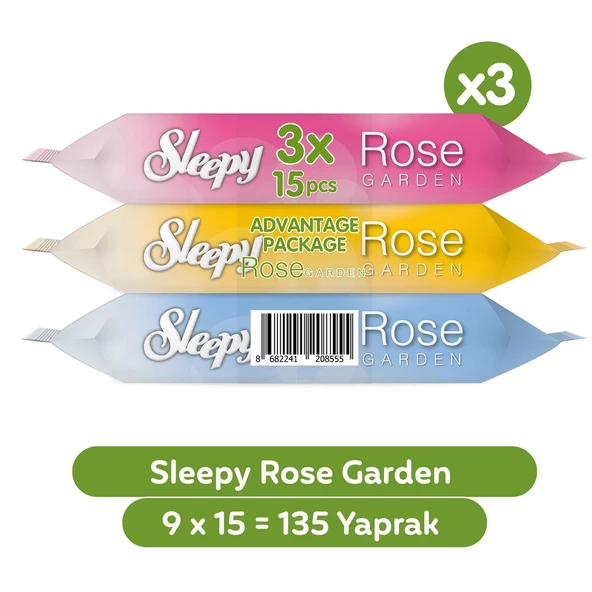 Sleepy Rose Garden Seyahat Cep Mendili 9x15 (135 Yaprak) ürün görseli 1