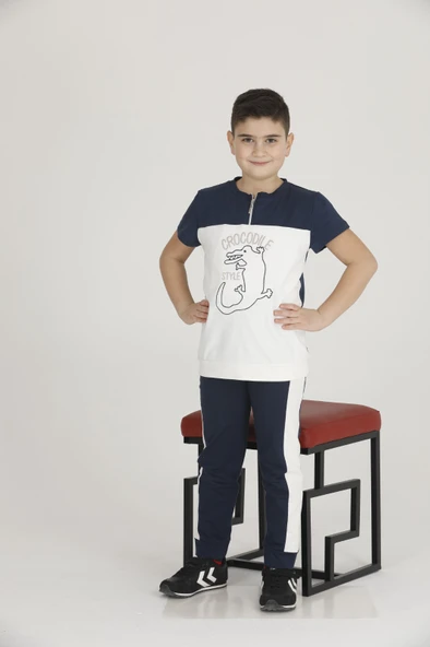 Teknur Erkek Çocuk Code Kumaş Kısa Kol Pijama Takım T-48424 ürün görseli 1