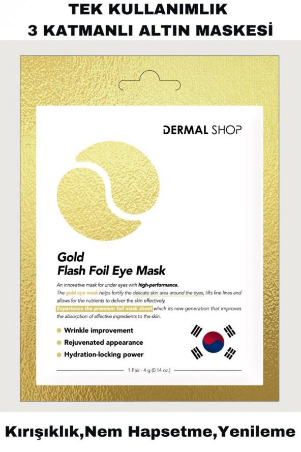 DERMAL Gold Flash Foil Göz Maskesi 4 gr ürün görseli 1