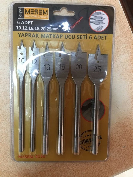 YAPRAK MATKAP UCU SETİ-6 PARÇA (10-12-16-18-20-25 NO) ürün görseli 1