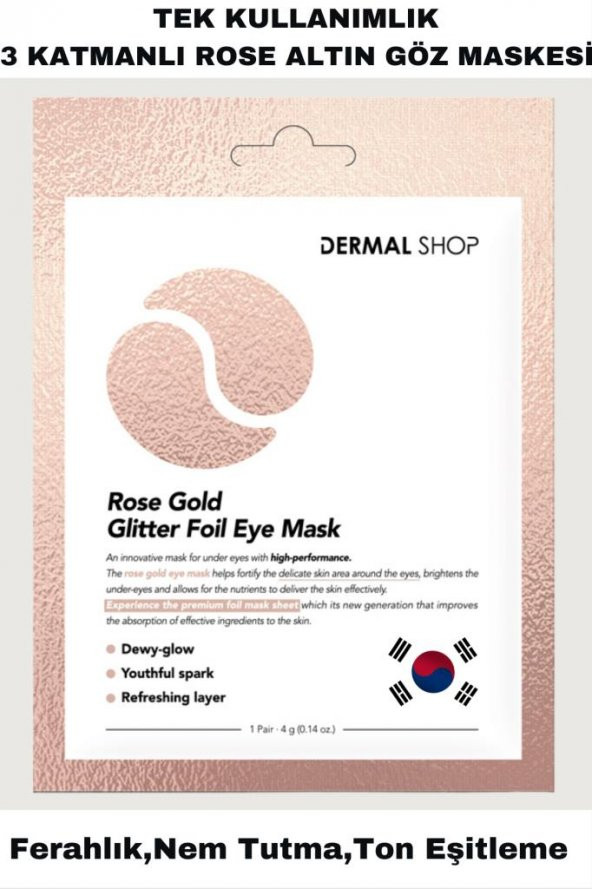 DERMAL Rose Gold Glitter Foil Göz Maskesi 4 gr ürün görseli 1