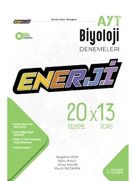 PALME YKS AYT ENERJİ BİYOLOJİ 20 X 13 DENEME SINAVI VİDEO ÇÖZÜMLÜ *YENİ* ürün görseli 1