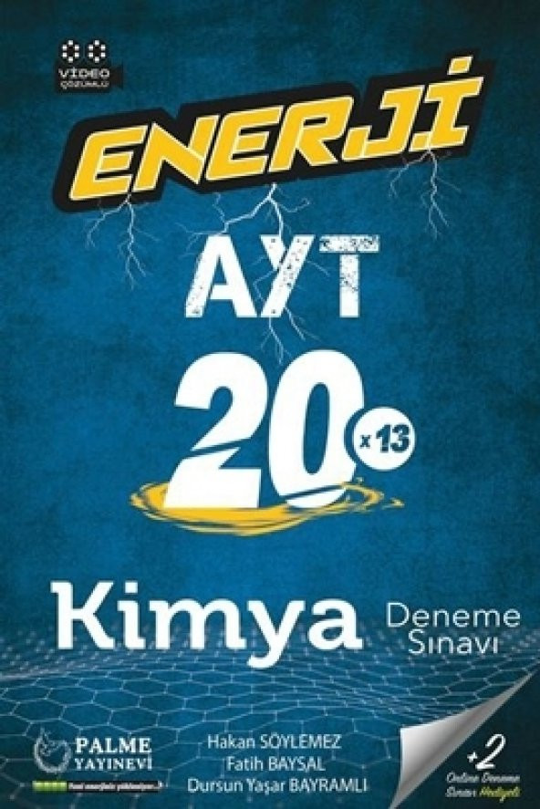Palme Yayınevi Enerji AYT Kimya 20 Deneme Sınavı ürün görseli 1