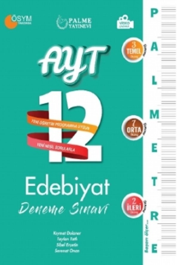 Palme Yayınevi AYT Edebiyat Palmetre 12 Deneme Sınavı ürün görseli 1