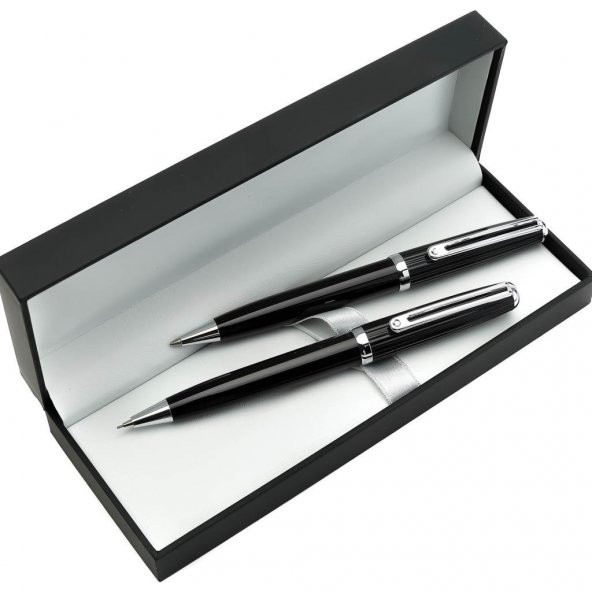 INOXCROM ELEGANCE BLACK DOLMAKALEM+TUKENMEZ SET ürün görseli 1