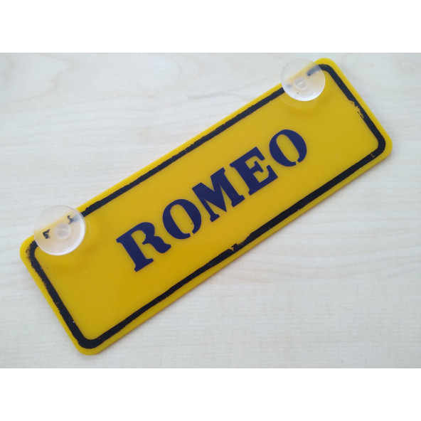 DEKOR SARI PLAKA - ROMEO (22x7,5cm) vantuzlu Pleksi (Dekor Levha) DEKOR PLAKA ürün görseli 1
