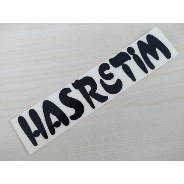 HASRETİM STİCKER SİYAH 15x3cm, HASRETİM YAZISI, HASRETİM ETİKETİ, HASRETİM ÇIKARTMASI ürün görseli 1