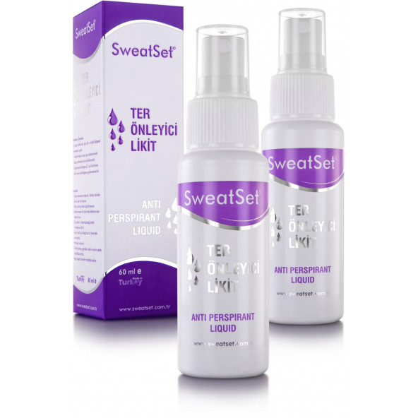 SWEATSET TER ÖNLEYİCİ LİKİT 2x60ML, 2 ADET, YÜZ, EL, AYAK, KOLTUK ALTI TERLEMEYİ ÖNLEYİCİ SPREY ürün görseli 1