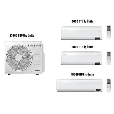 Samsung Windfree Duvar Tipi Multi Klima 9+9+18 Btu/H + 6,8 Kw Dış ürün görseli 1