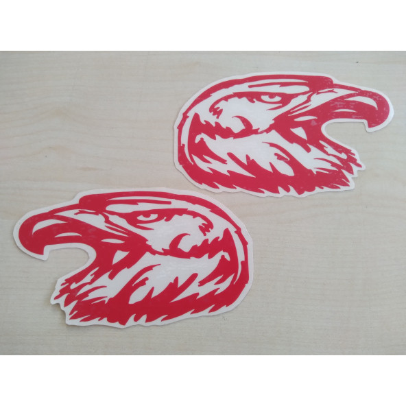 KARTAL sticker (2Lİ TAKIM) KIRMIZI 11x6cm (EAGLE) KARTAL ETİKETİ ÇIKARTMASI logosu arması ürün görseli 1