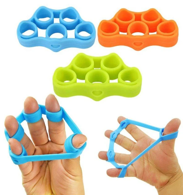 Silikon El Parmak Egzersiz Kuvvetlendirme Lastiği 3lü Set ürün görseli 1