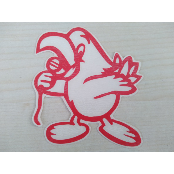PAPAĞAN STİCKER Kırmızı 9x8cm PAPAĞAN ETİKETİ, PAPAĞAN ÇIKARTMASI ürün görseli 1