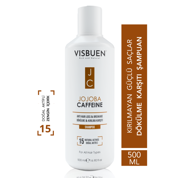 Jojoba & Kafein 15 Doğal Aktifli Saç Dökülmesine ve Kırılmasına Karşı Şampuan ürün görseli 1