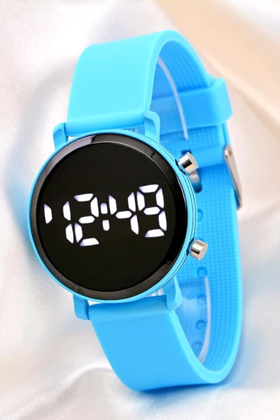 Mavi Silikon Kordonlu Led Watch Genç Kız Kadın Yetişkin Çocuk Saati ST-304137 ürün görseli 1