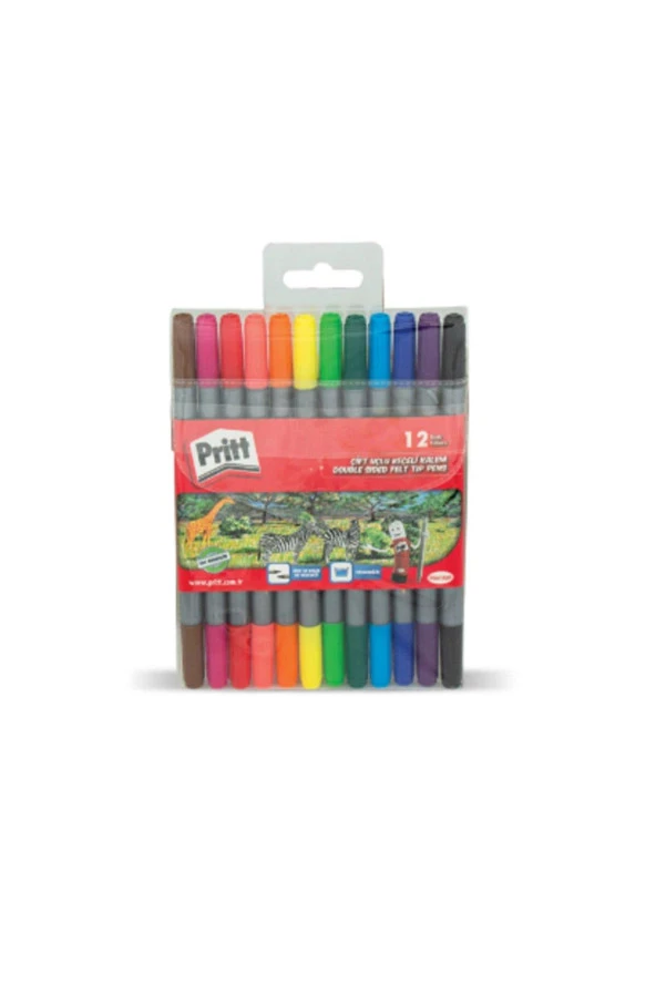 Pritt Keçeli Boya Kalemi Çift Uçlu 12 Renk Keçeli Boya ürün görseli 1