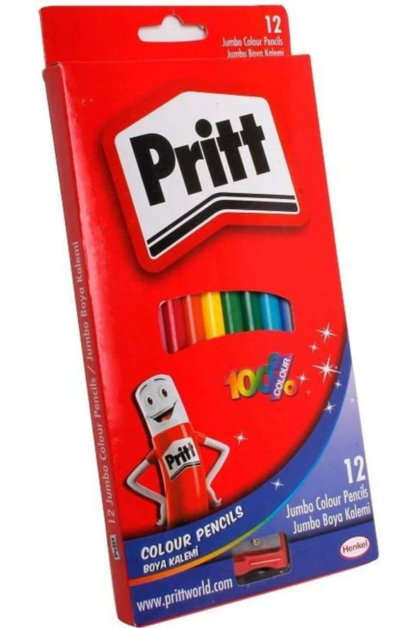 Pritt Kuru Boya Karton Kutu Jumbo Üçgen 12 Renk Jumbo Üçgen Kuru Boya ürün görseli 1