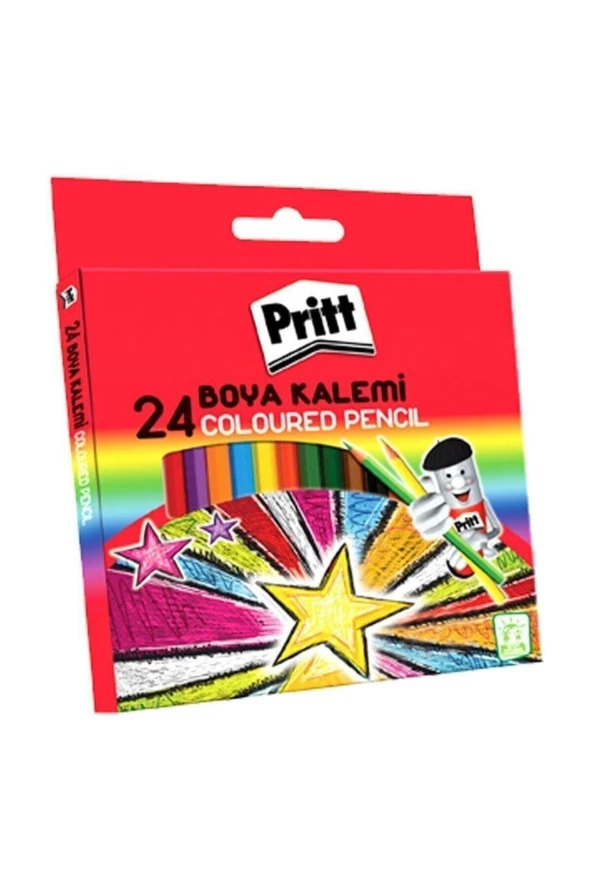 Pritt Kuru Boya Karton Kutu Tam Boy 24 Renk Uzun Kuru Boya ürün görseli 1