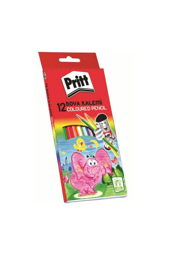 Pritt Kuru Boya Karton Kutu Tam Boy 12 Renk Uzun Kuru Boya ürün görseli 1