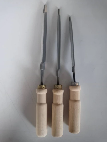 3 lü Nicholson Üçgen Eğe Seti Ahşap Saplı ürün görseli 1