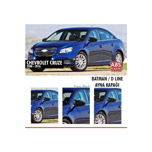Chevrolet Cruze Batman Yarasa Ayna Kapağı Piano Black / 2012-2016 ürün görseli 1