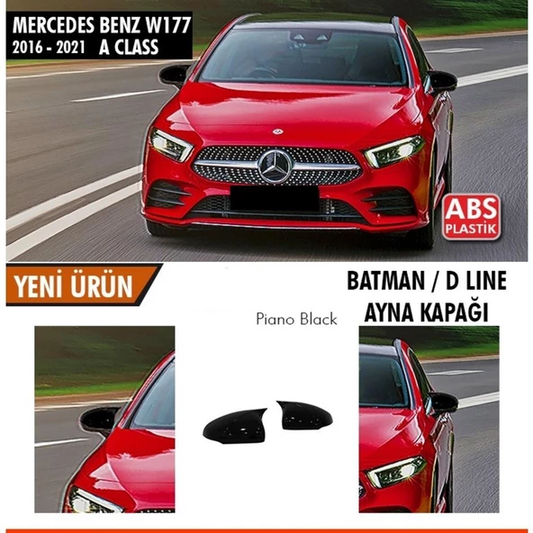 Mercedes W177 Batman Yarasa Ayna Kapağı Piano Black 2018-2021 ürün görseli 1