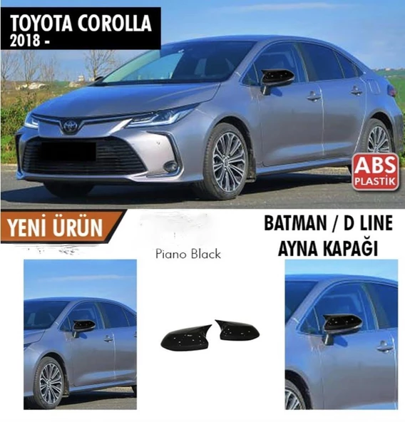 Toyota Corolla Batman Yarasa Ayna Kapağı Piano Black 2018 sonrası ürün görseli 1