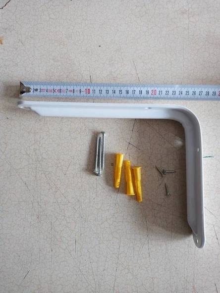 190x260 mm Beyaz Raf Altı - Destek 4 Adet + Dübel Vida ürün görseli 1