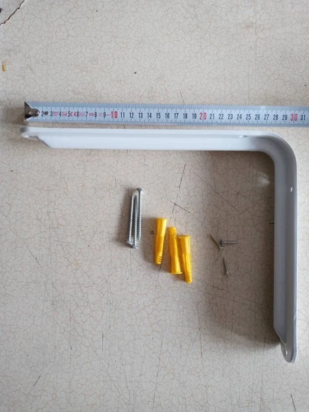 230x290 mm Beyaz Raf Altı - Destek 4 Adet + Dübel Vida ürün görseli 1