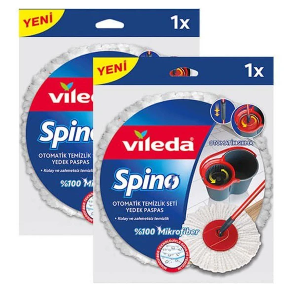 Vileda Spino Mikrofiber Paspas Yedek Beyaz 2 Adet ürün görseli 1