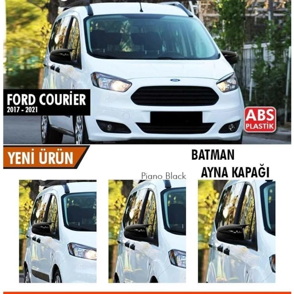 Ford Courier 2018-2021 Batman Yarasa Ayna Kapağı Piano Black ABS ürün görseli 1