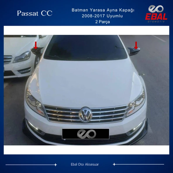 Passat CC Batman Yarasa Ayna Kapağı Piano Black 2008-2017 ürün görseli 1