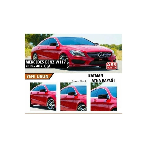 Mercedes CLA W117 2013-2018 Piano Black Batman Yarasa Ayna Kapağı ürün görseli 1