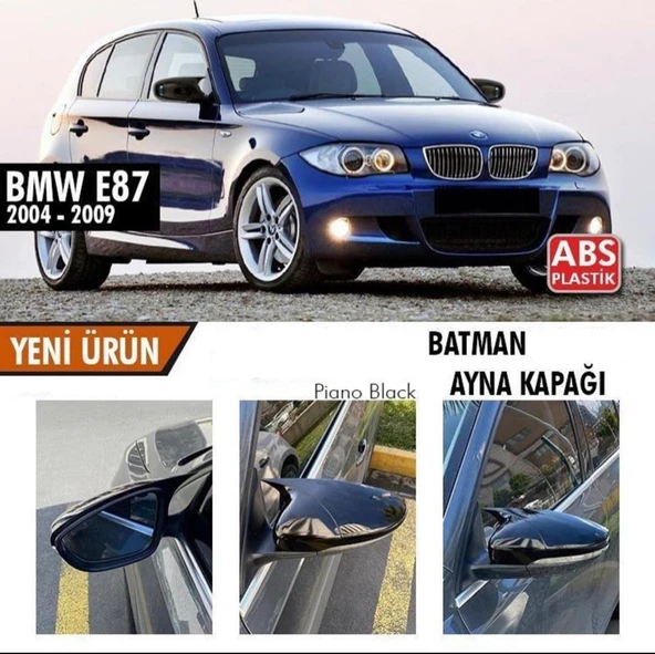 BMW E87 Batman Yarasa Ayna Kapağı Piano Black ABS 2004-2011 ürün görseli 1