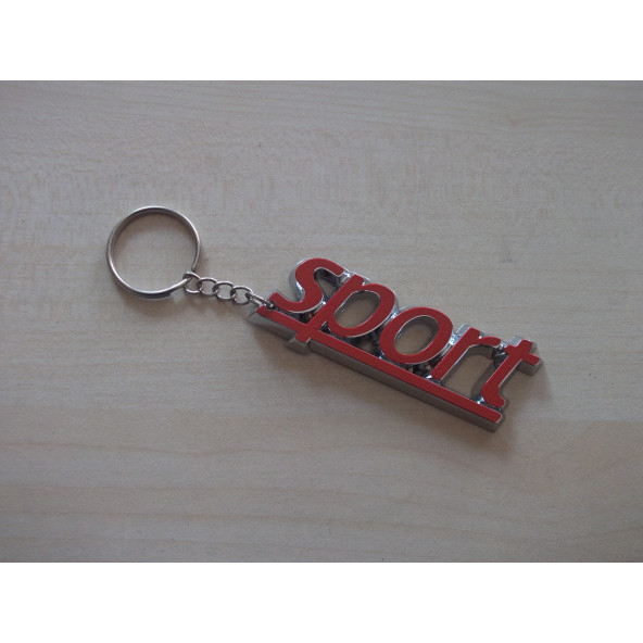 SPORT ANAHTARLIK KIRMIZI METALİK PLASTİK (SPORT LOGO) SPORT OTO ANAHTARLIĞI ürün görseli 1