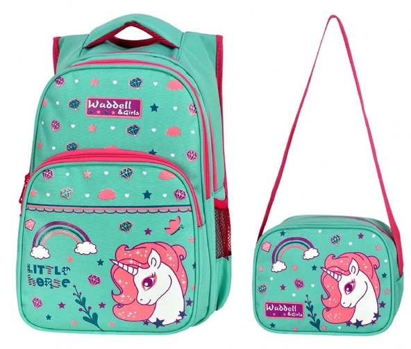 Waddell Çanta Yeşil Little Horse İlkokul Çanta Takımı - Waddell Bag Kız Okul Sırt Çantası ürün görseli 1