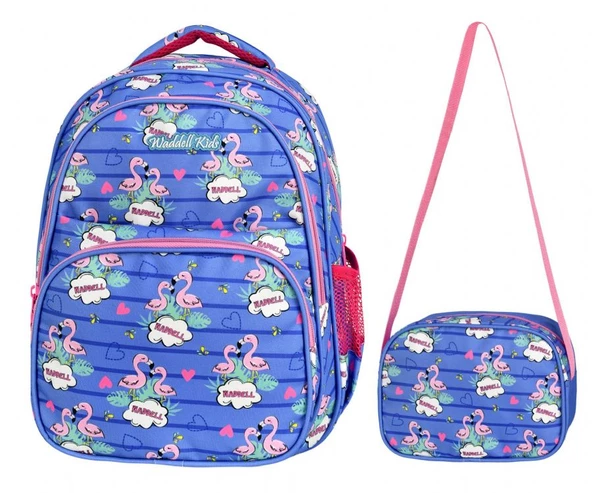 Waddell Mavi Flamingo Okul Çantası ve Beslenme Çantası Seti - Kız Çocuk ürün görseli 1