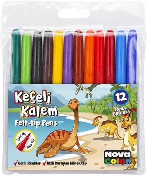 NOVACOLOR KECELI KALEM  12 LI (NC-620) ürün görseli 1