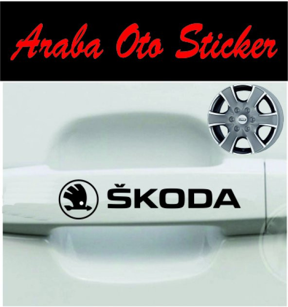 Skoda Kapı Kolu Sticker (8ADET) ürün görseli 1
