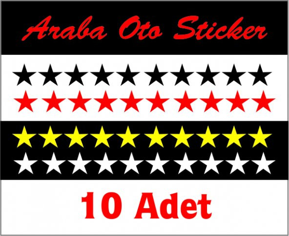 yıldız oto sticer 10 adet - Resim 3