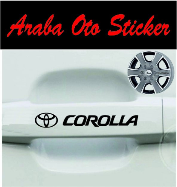 Toyota Corolla Kapı Kolu Jant Sticker (8ADET) ürün görseli 1