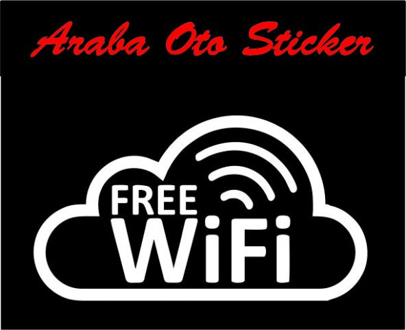 Free Wifi Logo Sticker Duvar Cam Araç Sticker - Resim 3