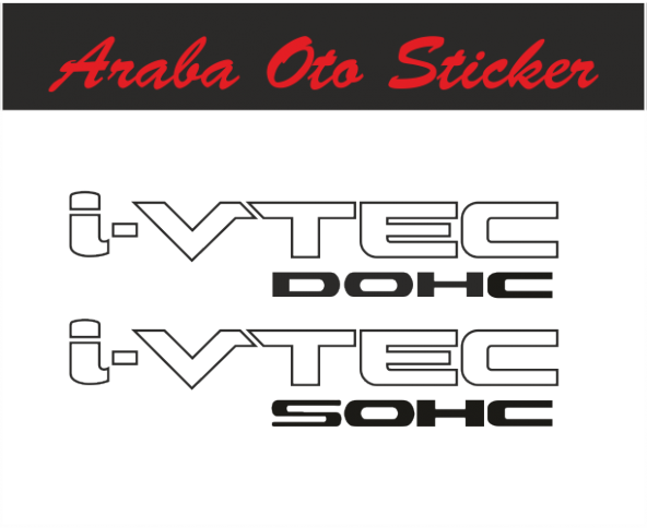 2 Adet Honda i-vtec Dohc - i-vtec Sohc Sticker ürün görseli 1