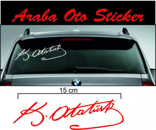 Atatürk İmzası Oto Araba Sticker ürün görseli 1