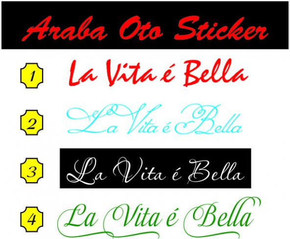 La vita e Bella Araba Sticker Oto Sticker 2 Adet ürün görseli 1