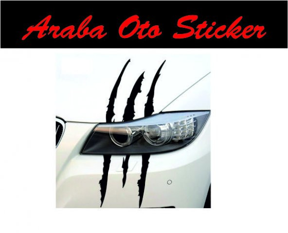 Monster Canavar Pençesi Araba Sticker (2 adet) - Resim 2