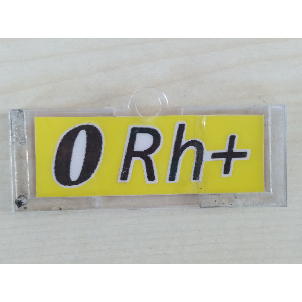 KAN GRUBU ETİKETİ 0 RH POZİTİF (0 RH +) ŞEFFAF KUTULU (SARI) KAN GRUBU KARTI ürün görseli 1