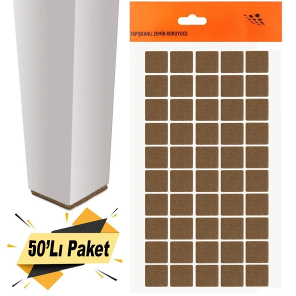Masa Sandalye Parke Zemin Koruyucu Keçe Yapışkanlı Kare 20X20 mm (50li Paket) ürün görseli 1