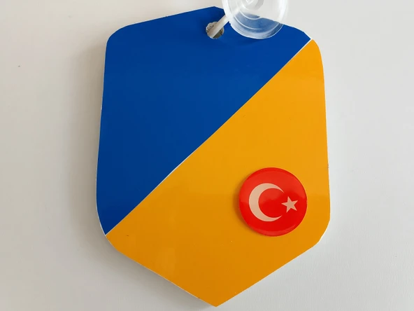 SARI LACİVERT VANTUZLU CAM SÜSÜ (10x7,5CM) DEKOR LEVHA, ASMA SÜS ürün görseli 1